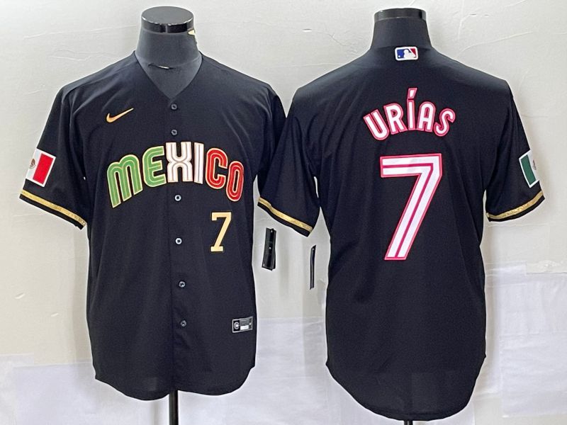 Men 2023 World Cub Mexico #7 Urias Black pink Nike MLB Jersey26->more jerseys->MLB Jersey